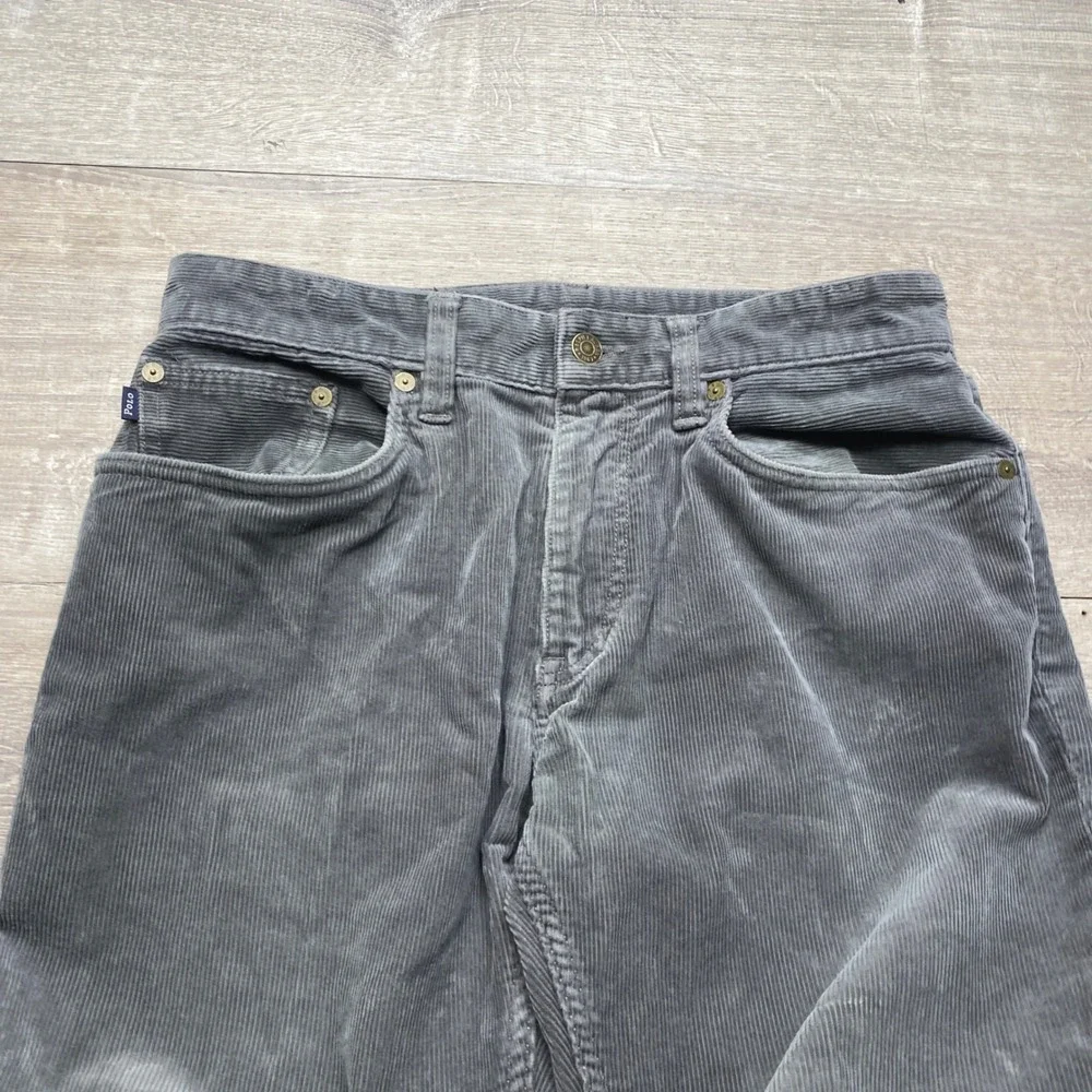 Polo Ralph Lauren Corduroy Pants Mens 30/30 Grey Straight Leg Stretch Casual